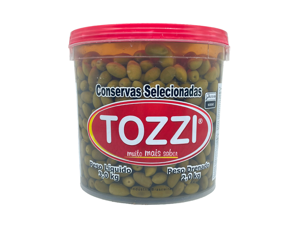 AZEITONA VERDE MIÚDA 40 X 50 TOZZI 2 KG (CX 4 BD)